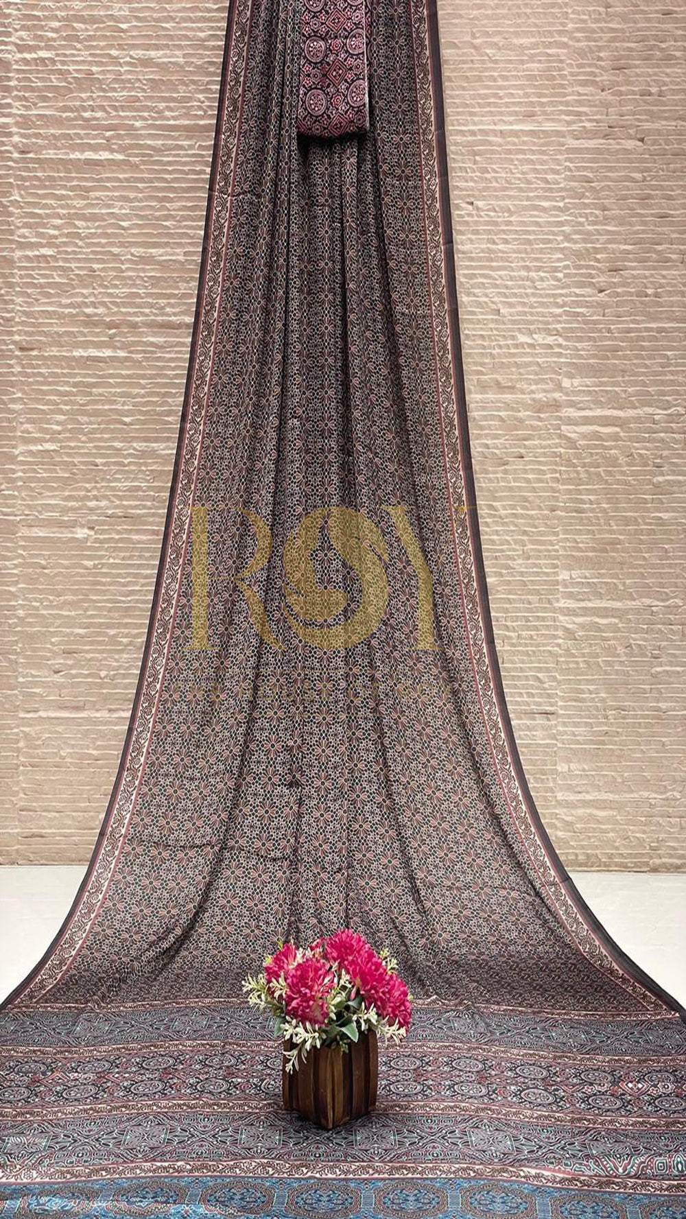 Ajrakh Printed Modal Viscose Saree