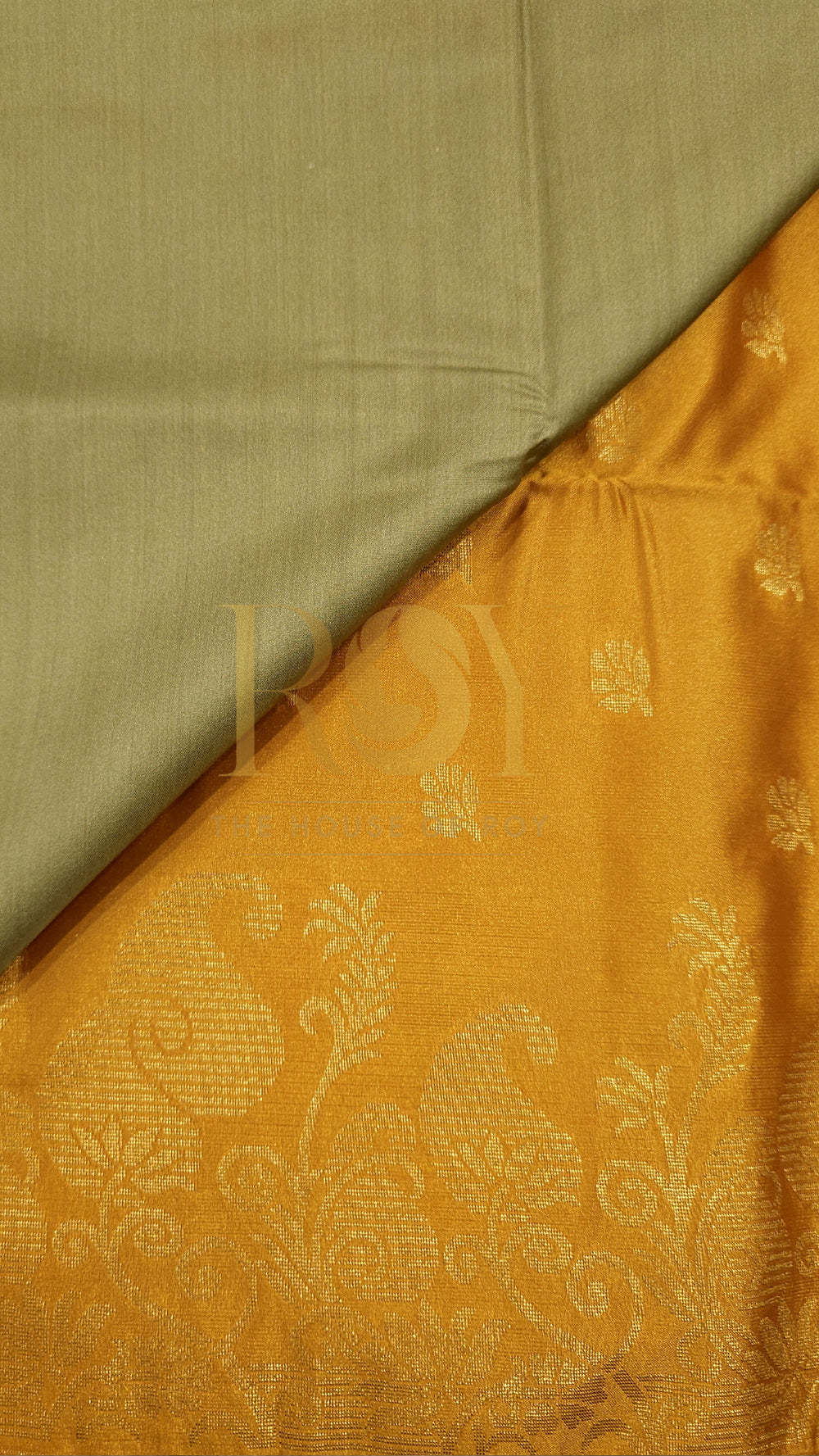 Amber Yellow Turning Border Soft Silk Saree