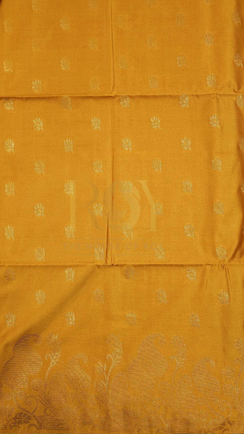 Amber Yellow Turning Border Soft Silk Saree