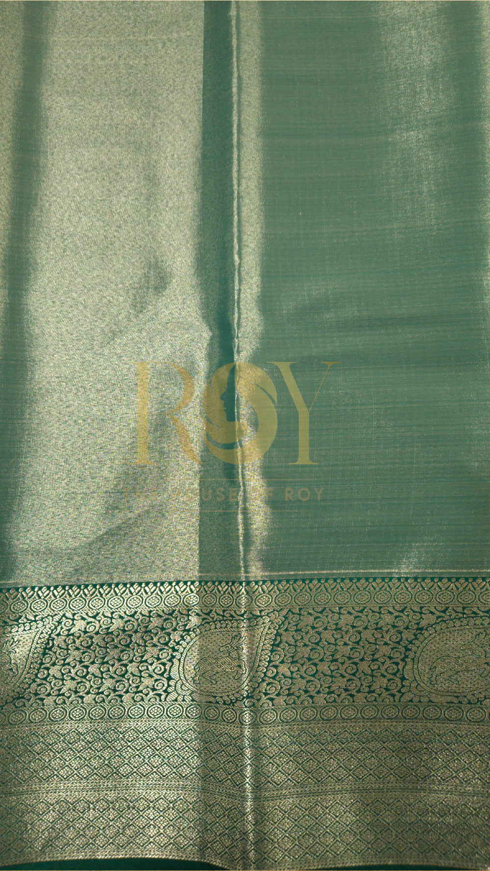 Aquamarine Blue Silver Jari Tissue Jacquard Saree