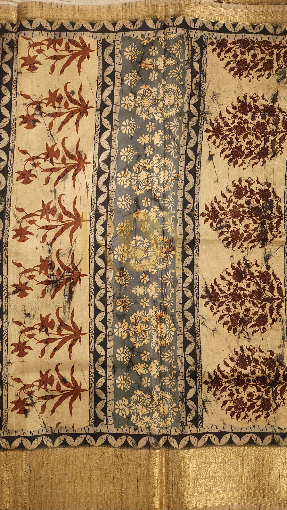 Autumn fern Digital print saree
