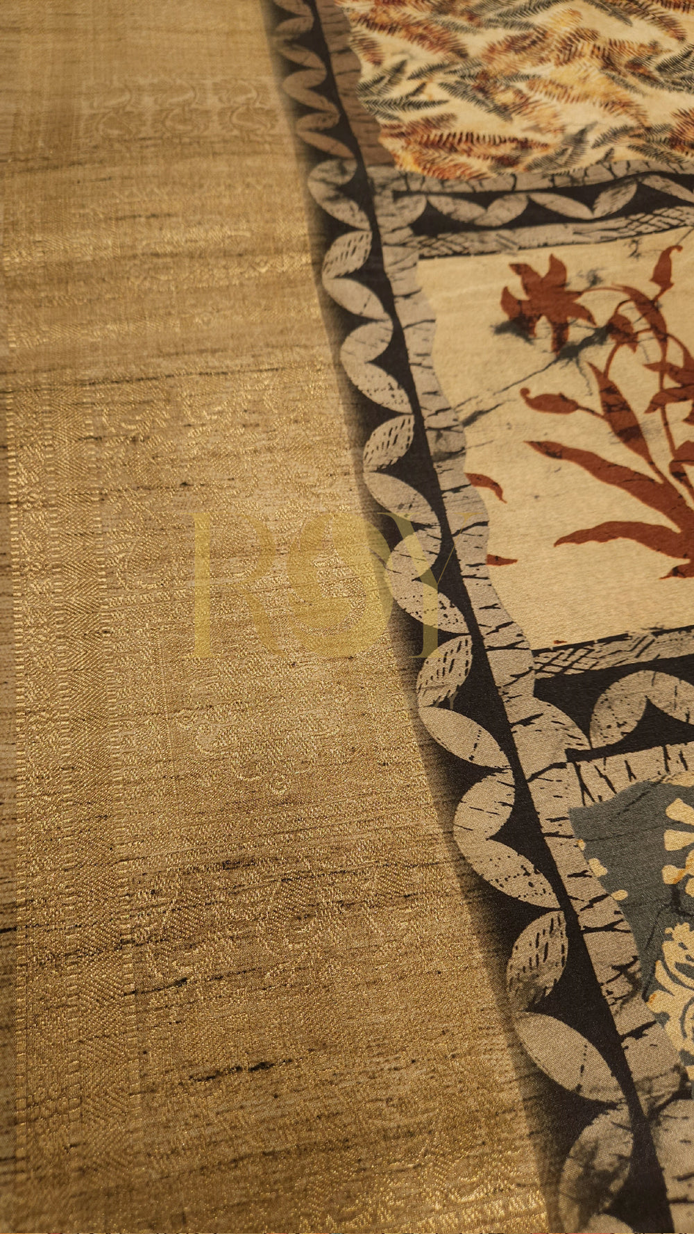 Autumn fern Digital print saree