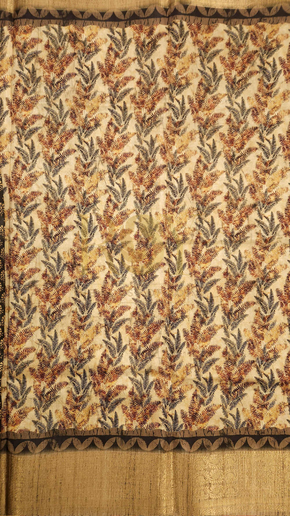 Autumn fern Digital print saree