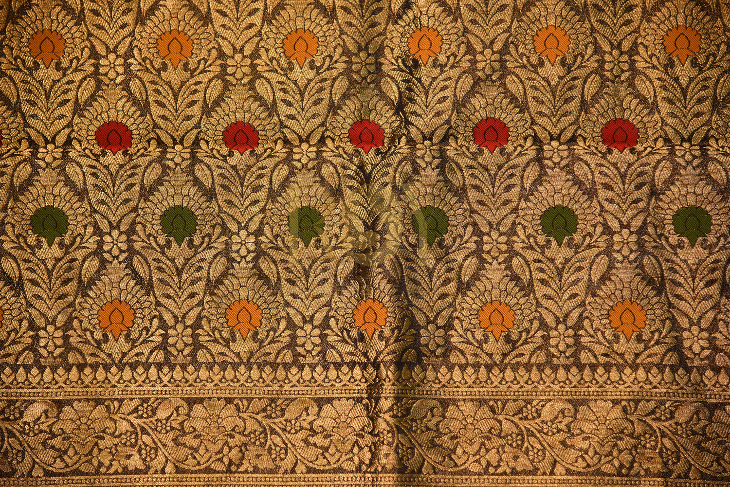 Banarasi Kora Silk Navy Blue Saree