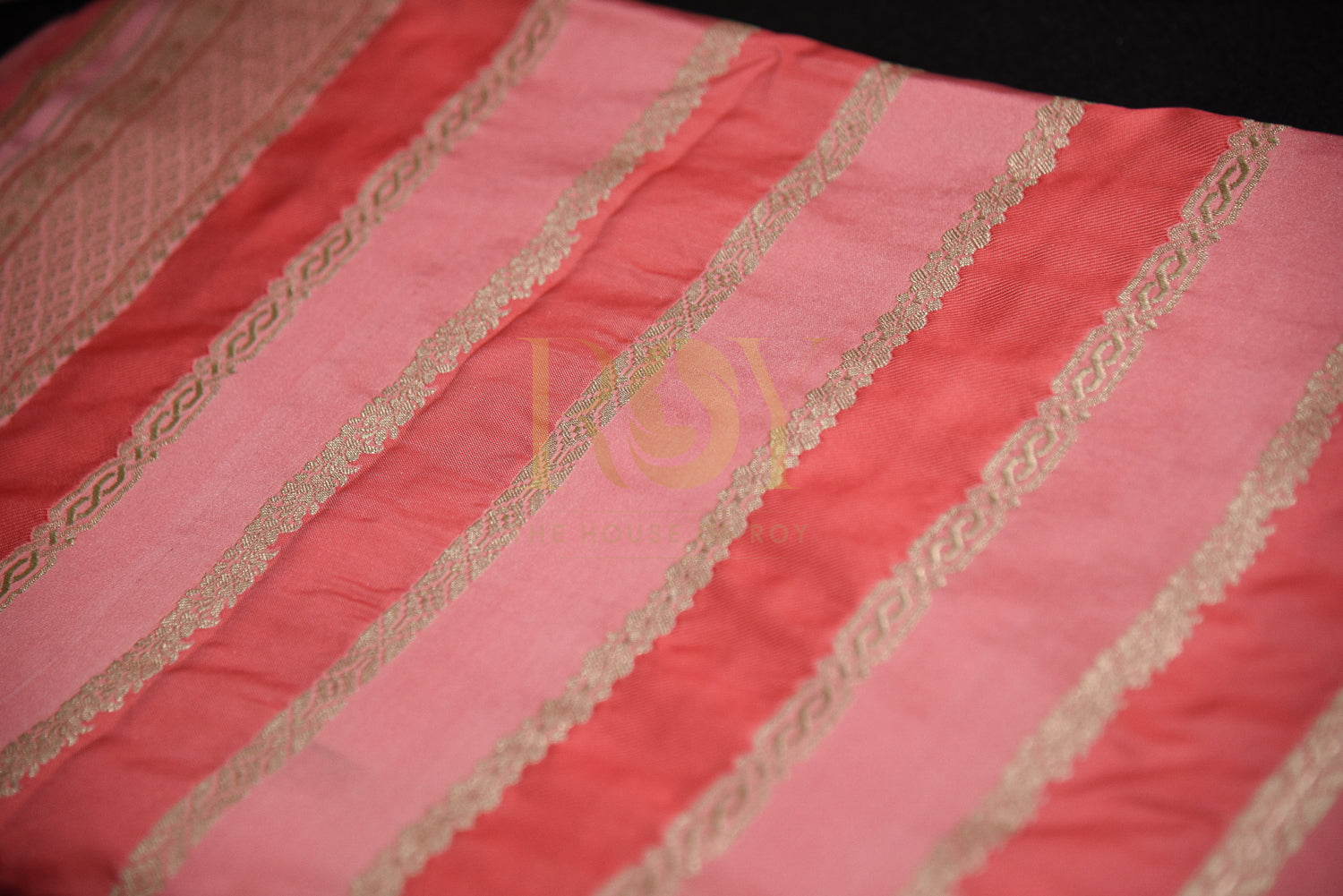 Peachish Pink Banarasi Silk Saree