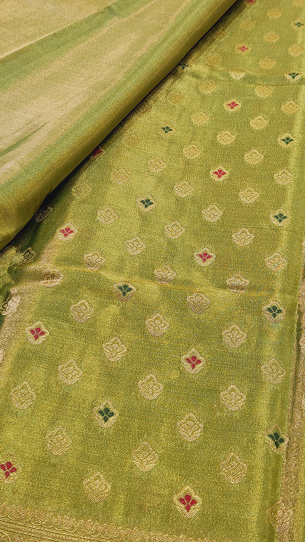 Banarasi Tissue Silk Pastel Green Saree