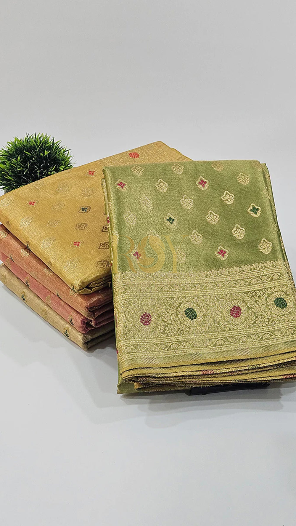 Banarasi Tissue Silk Pastel Green Saree
