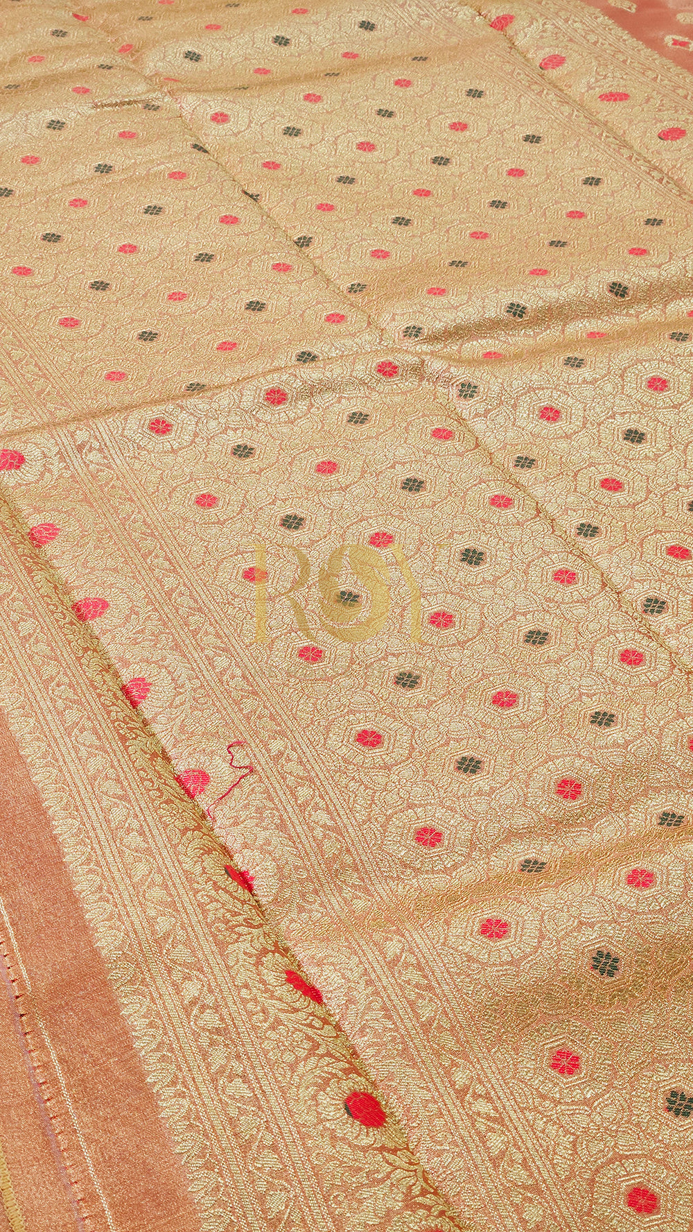 Banarasi Tissue Silk Peach Saree