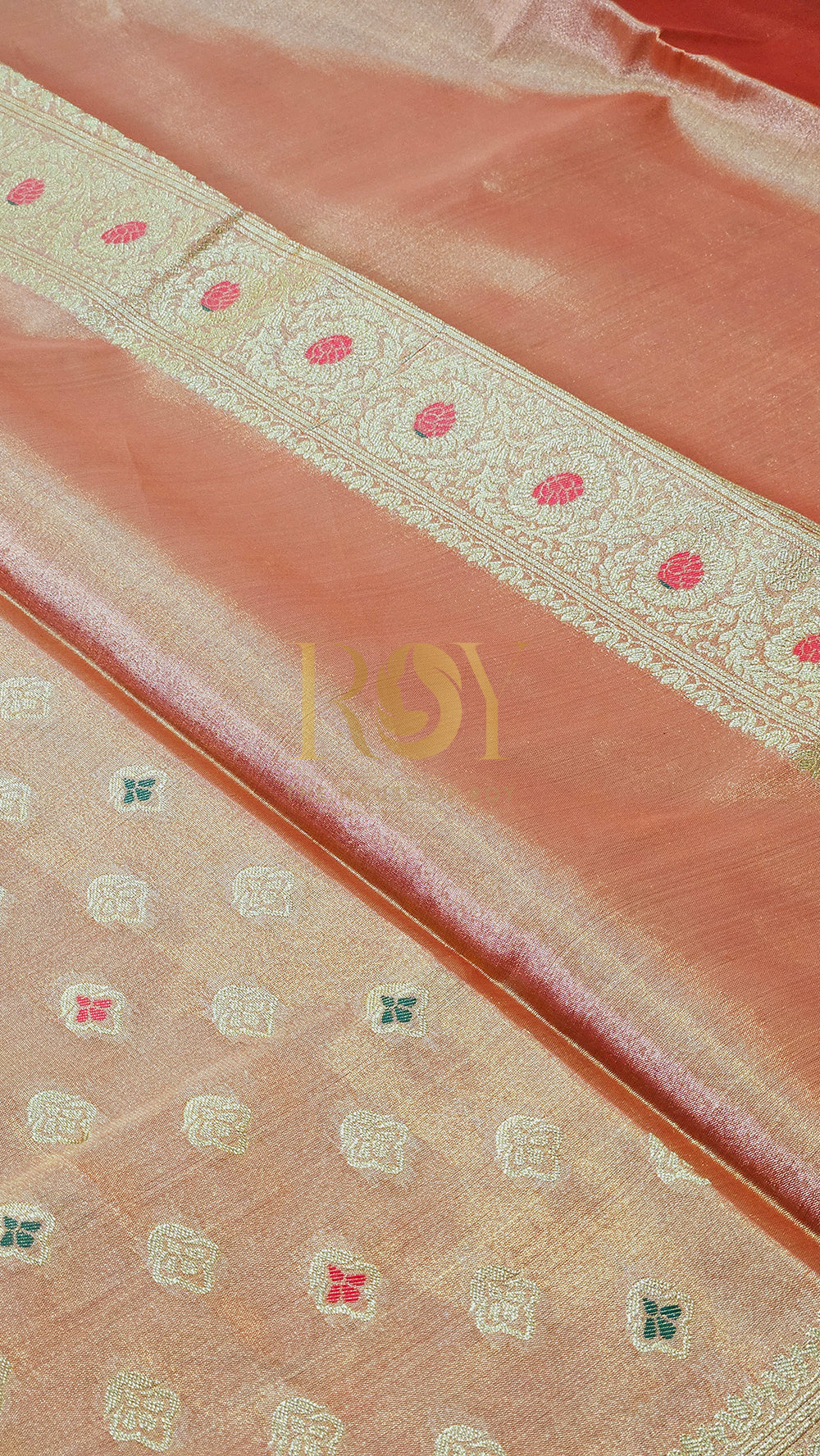 Banarasi Tissue Silk Peach Saree