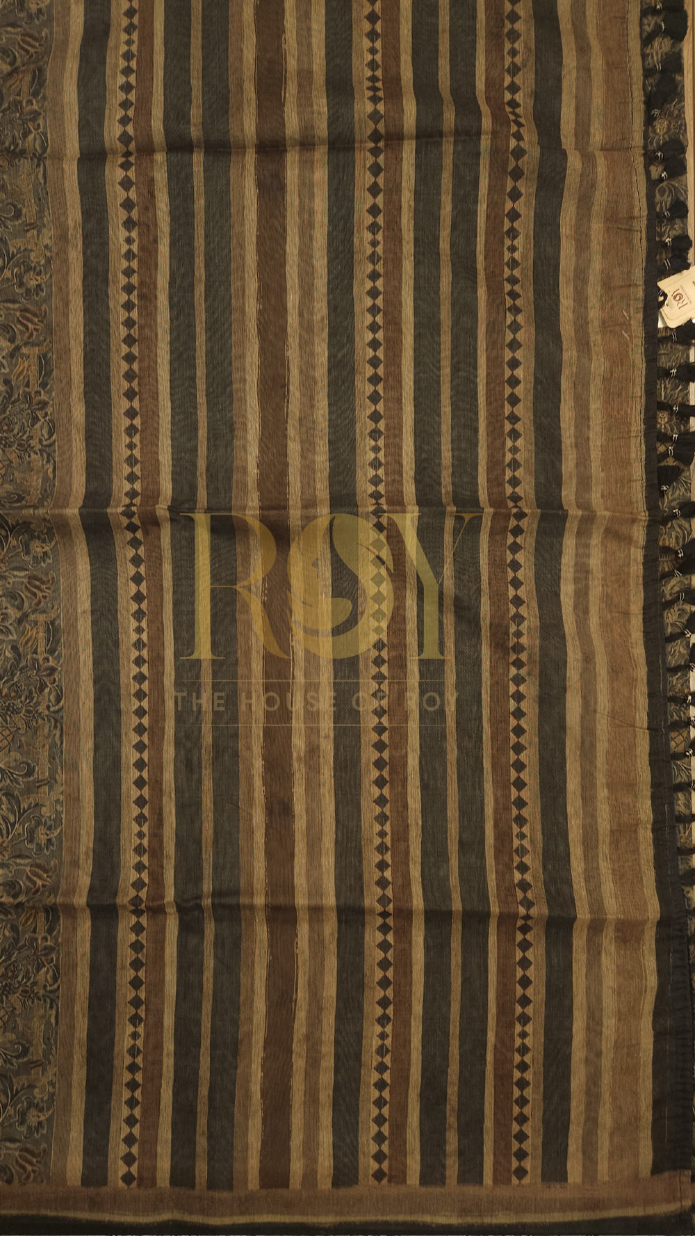 Beige Ethnic Printed Mix Cotton Saree