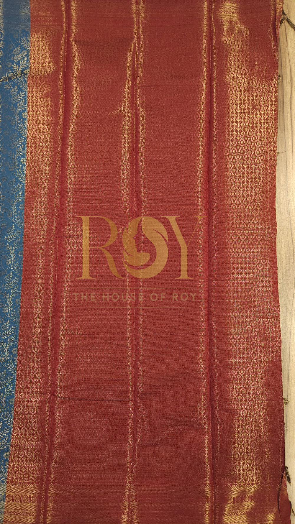 Blue Floral Jaal Mix Silk Saree