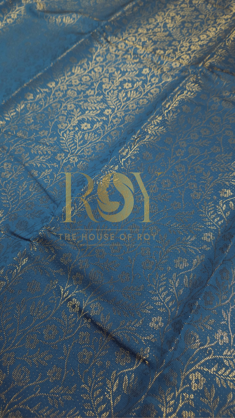 Blue Floral Jaal Mix Silk Saree