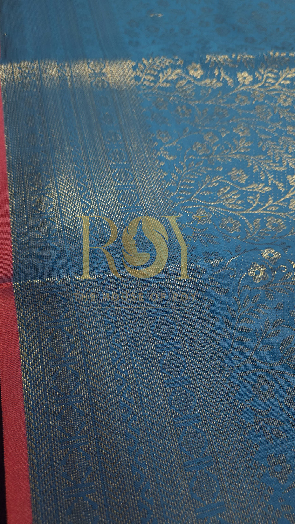 Blue Floral Jaal Mix Silk Saree