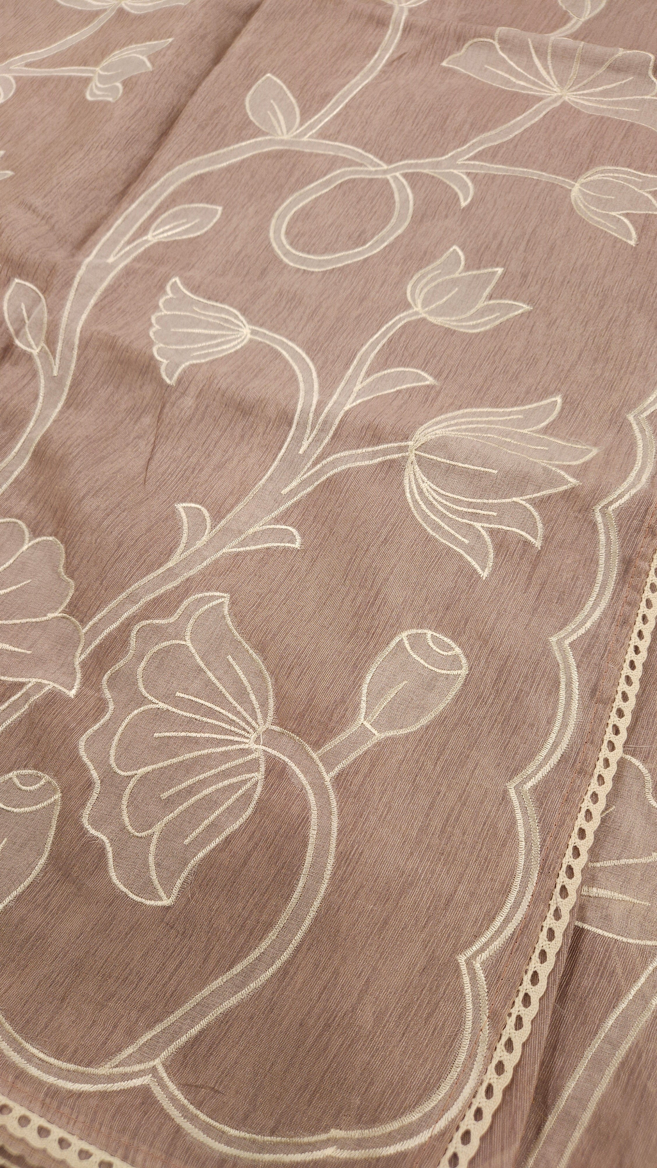 Blush Pink Appliqué Saree