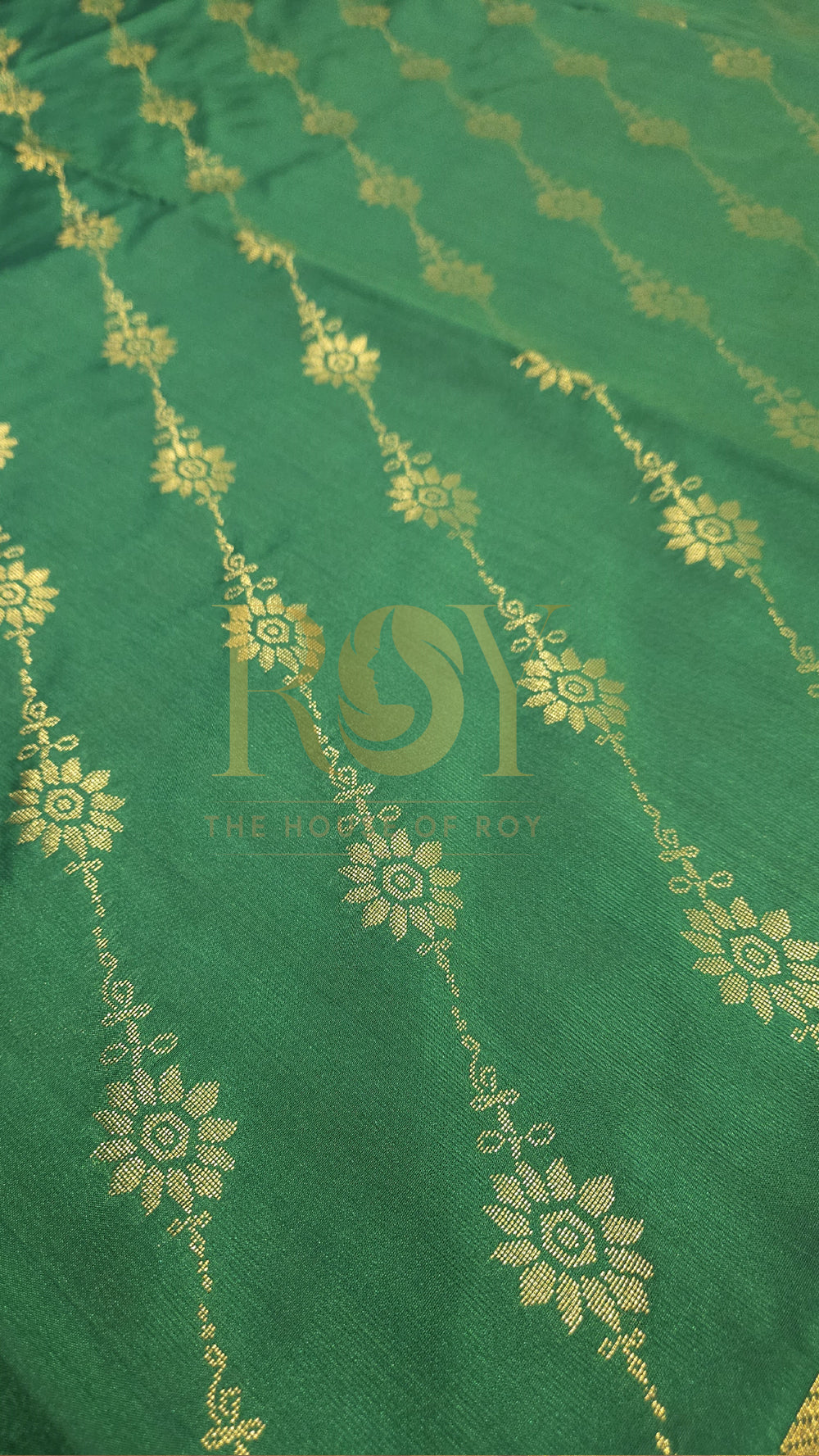 Bottle Green Turning Border Soft Silk Saree