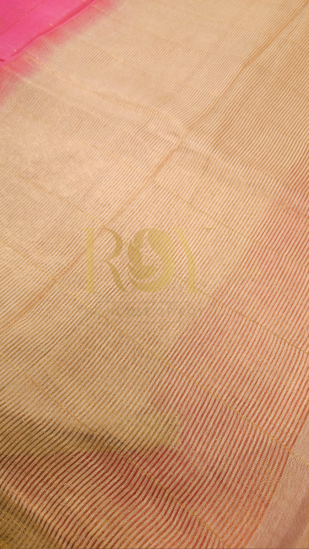 Bright Pink Kattam Zari Liva Cotton Saree