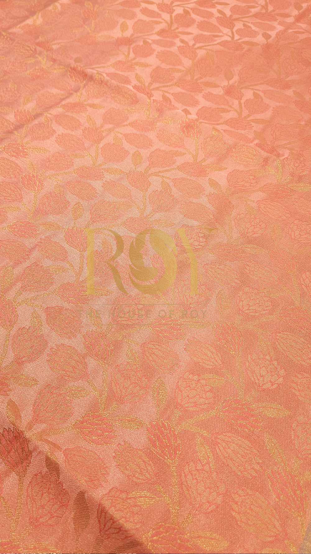 Bright Peach Luxury Brocade Soft Silk Saree