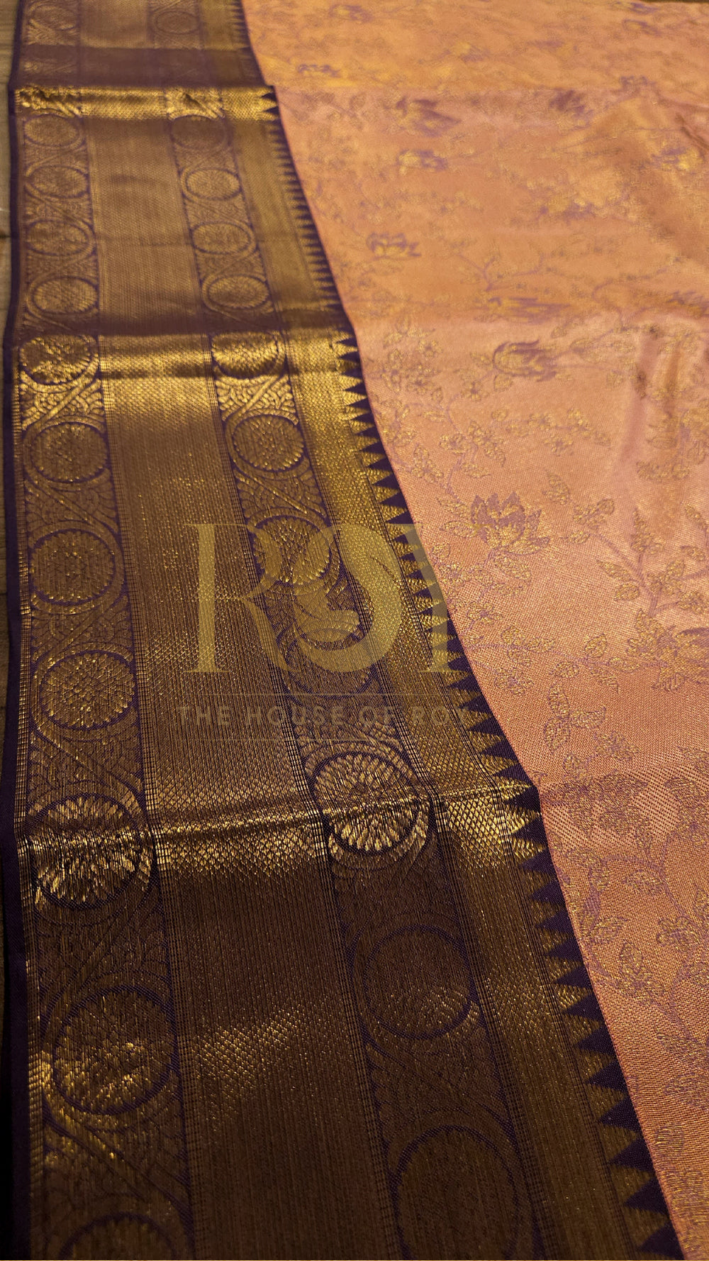 British Rose Kancheepuram Pure Soft Silk Saree