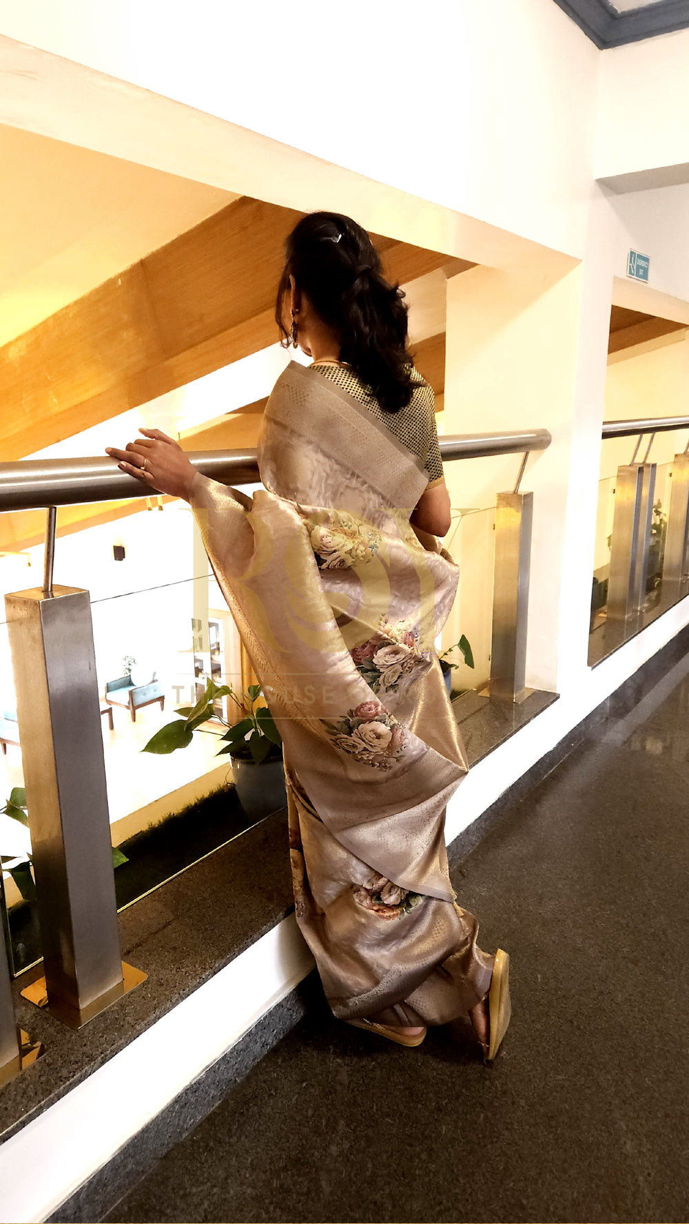 Brocade Beige Silk Saree