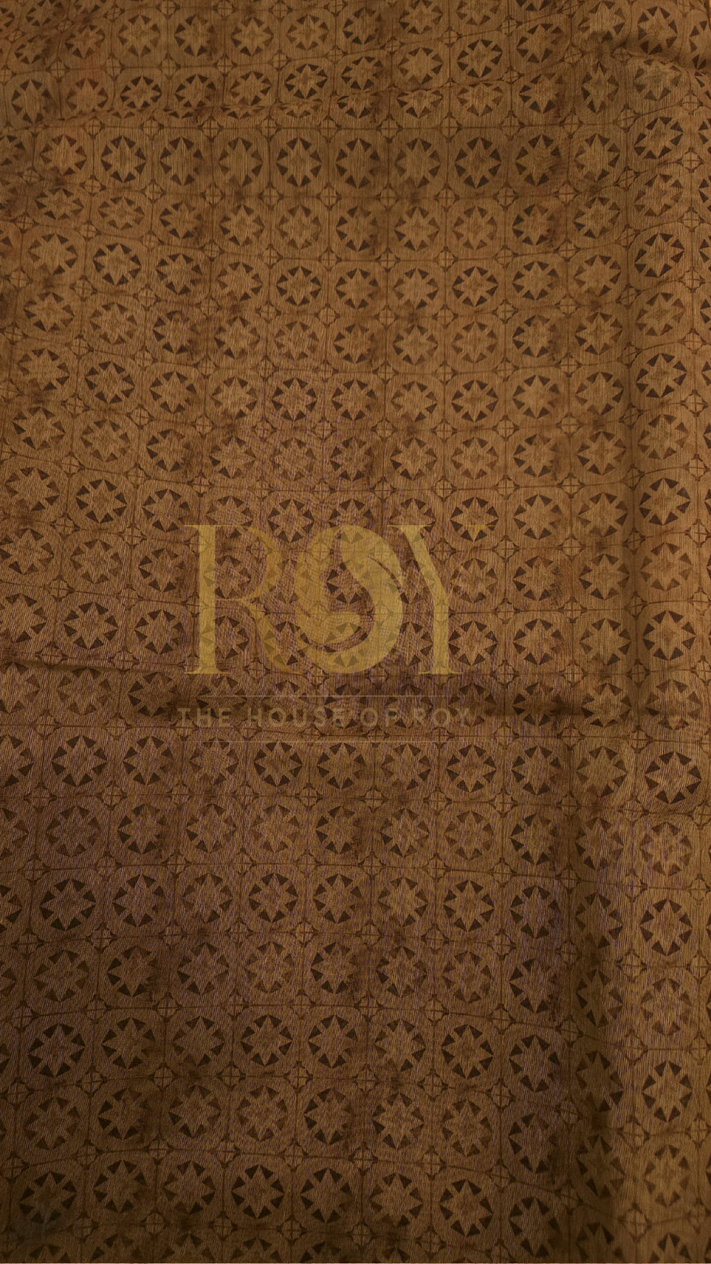 Brown Printed Mix Cotton Saree