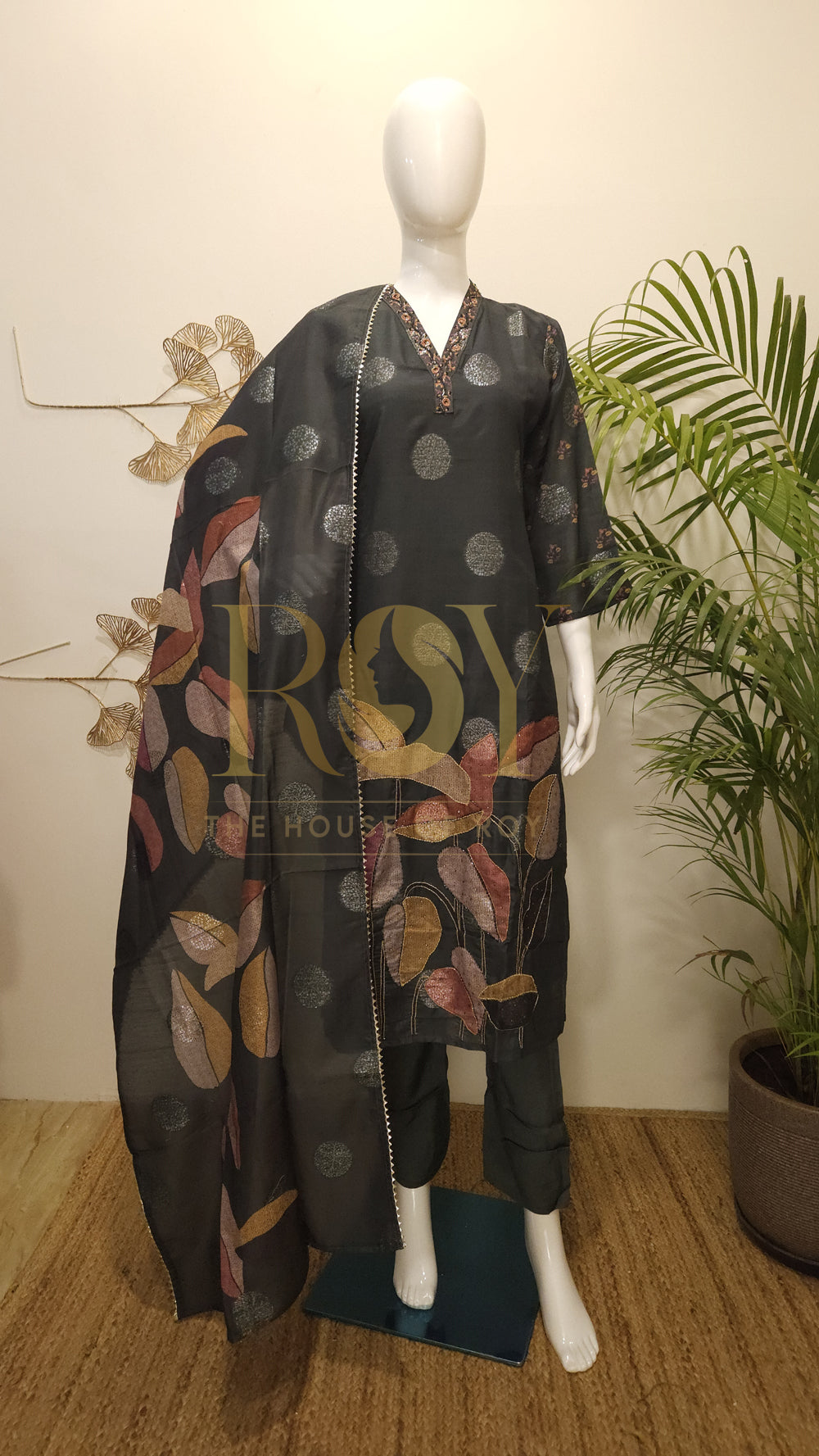 Charcoal Grey Chudithar Set