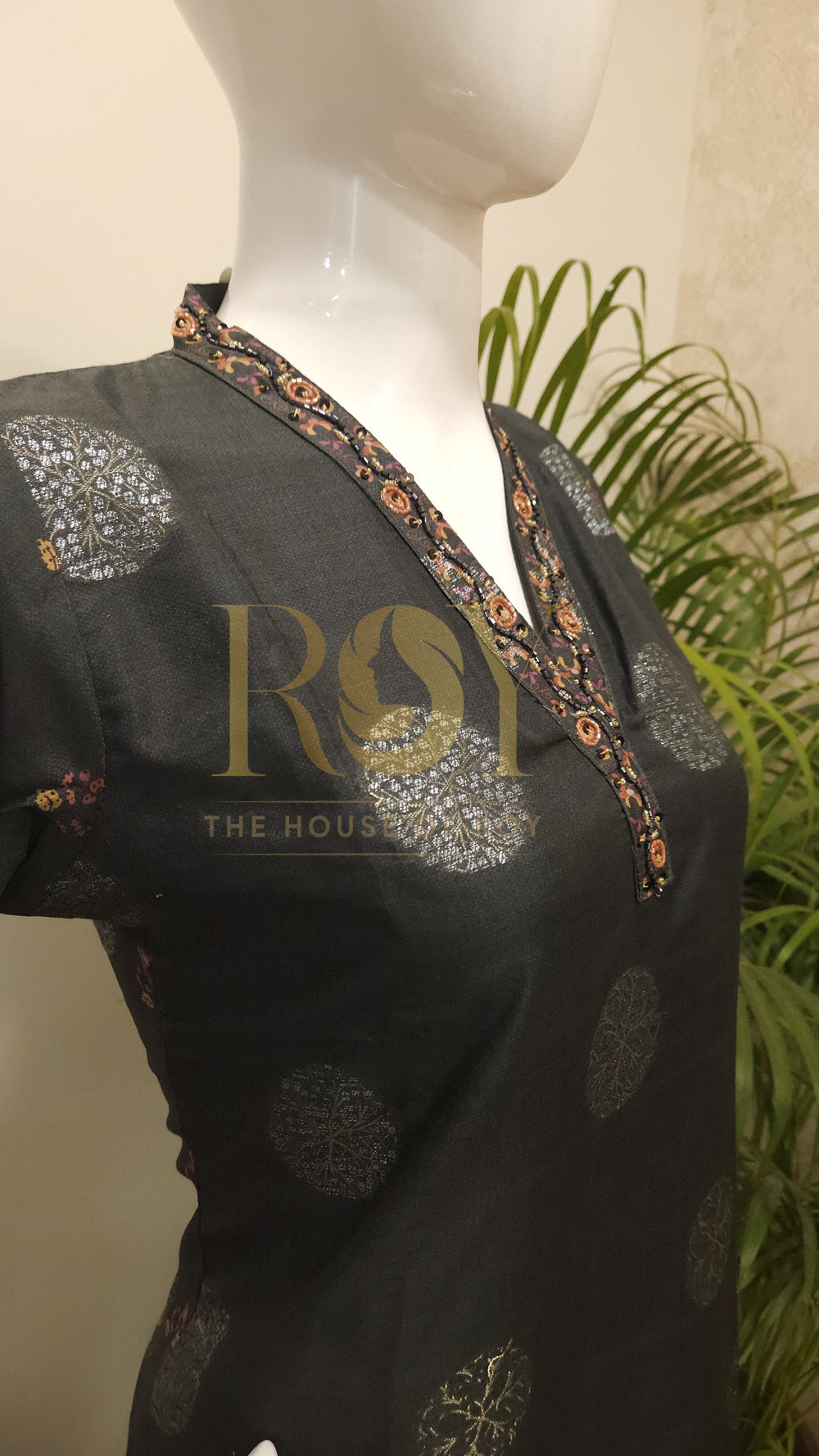 Charcoal Grey Chudithar Set