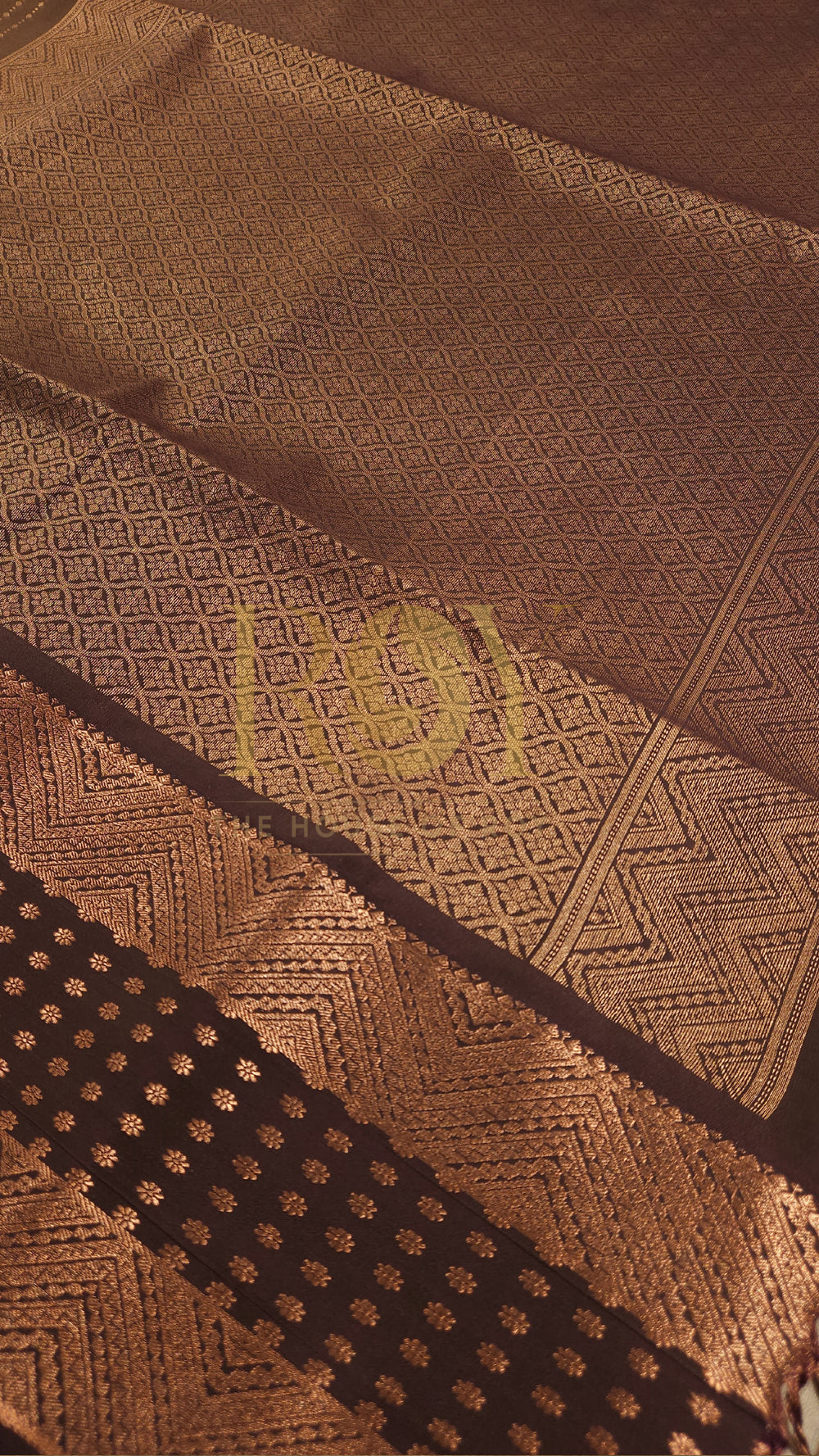Chocolate Brown Mix Soft Silk Saree