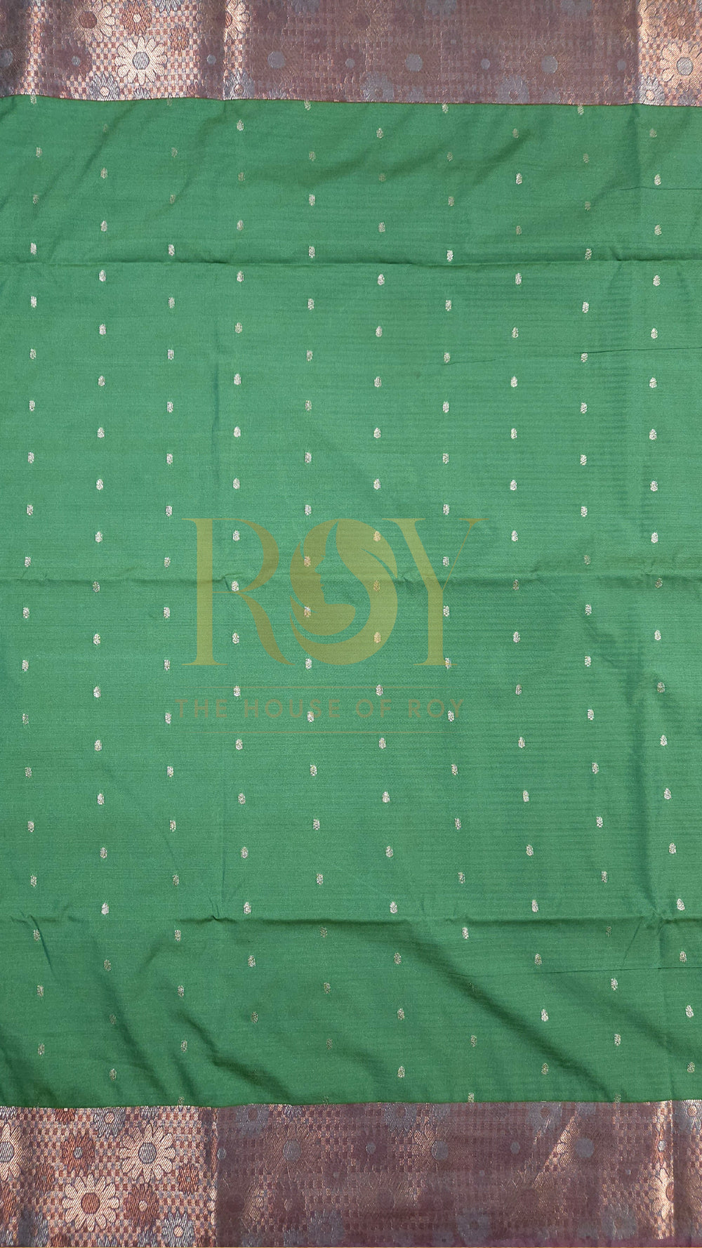 Cyan green fancy soft silk