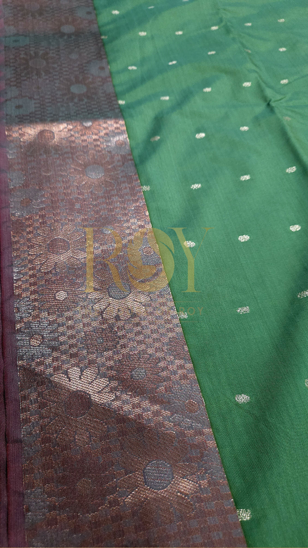 Cyan green fancy soft silk