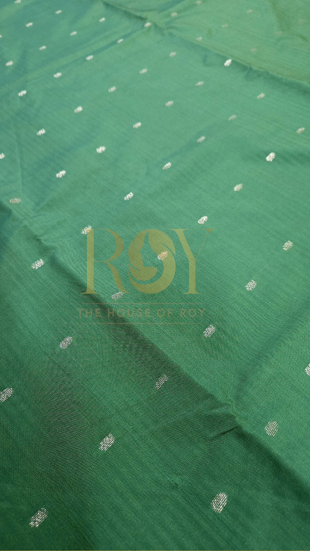 Cyan green fancy soft silk