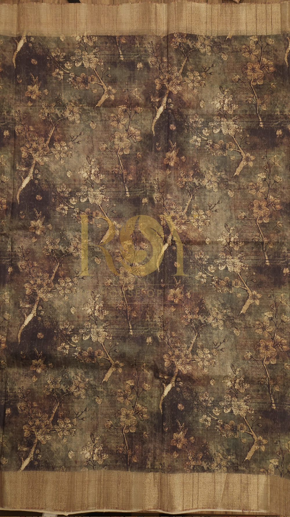 Dark Floral Digital Print Saree