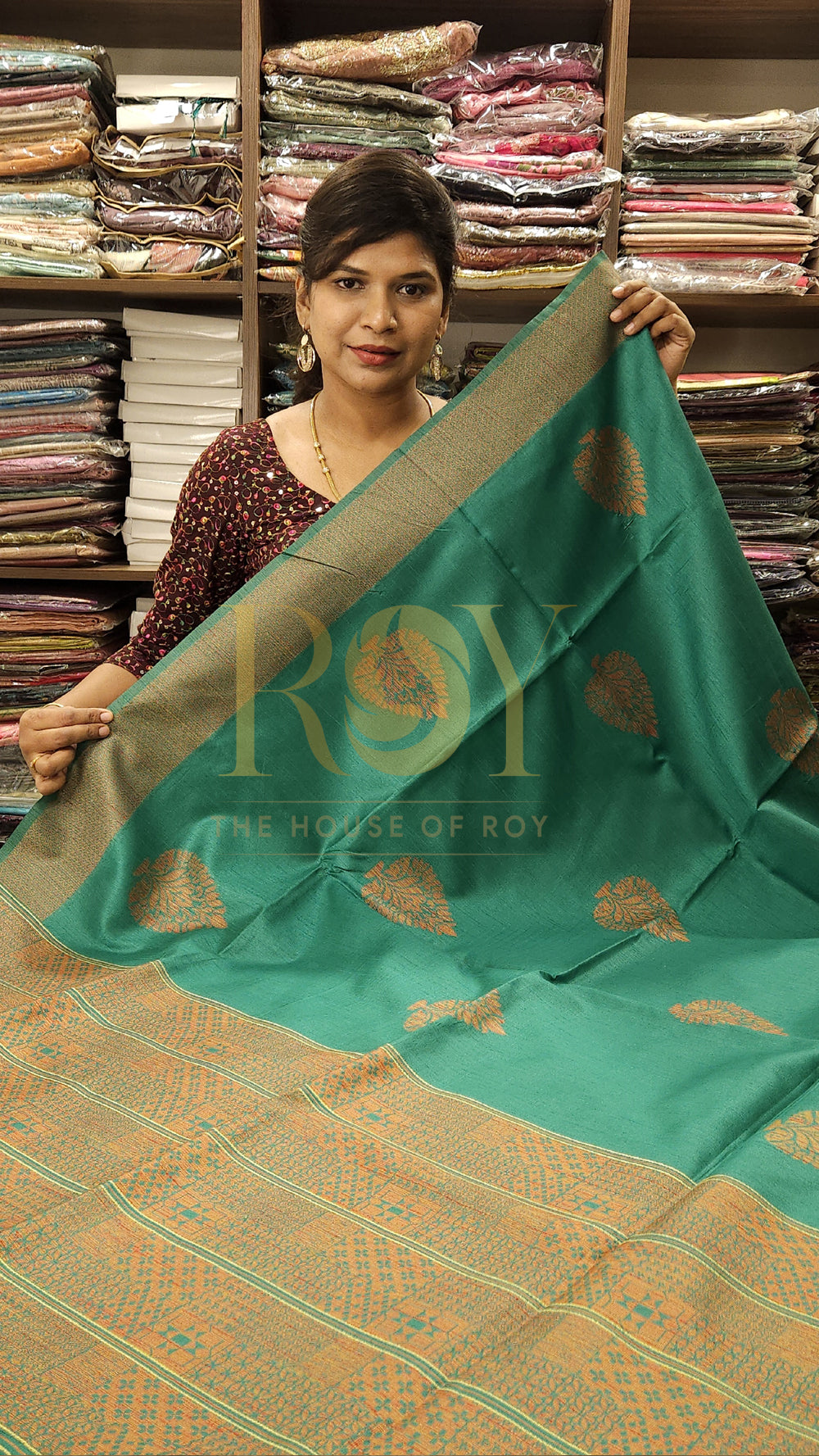 Dark Green Silk Cotton Saree