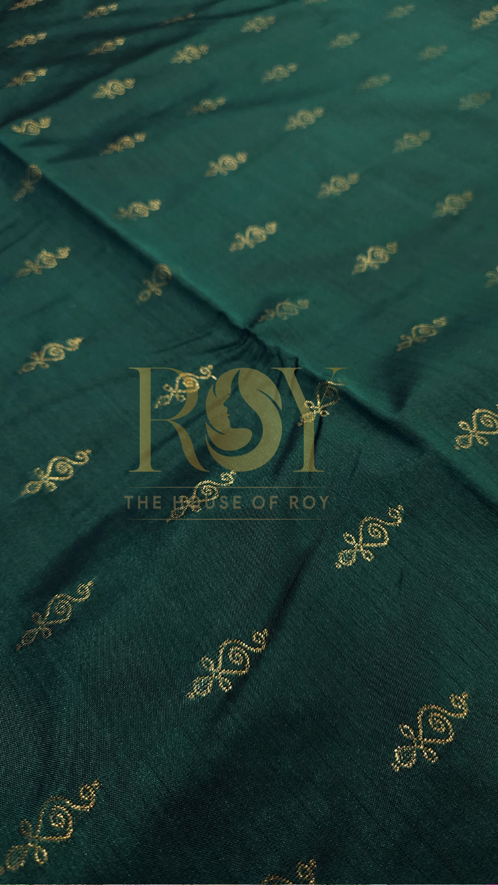 Dark Green 1000 Butta Soft Silk Saree