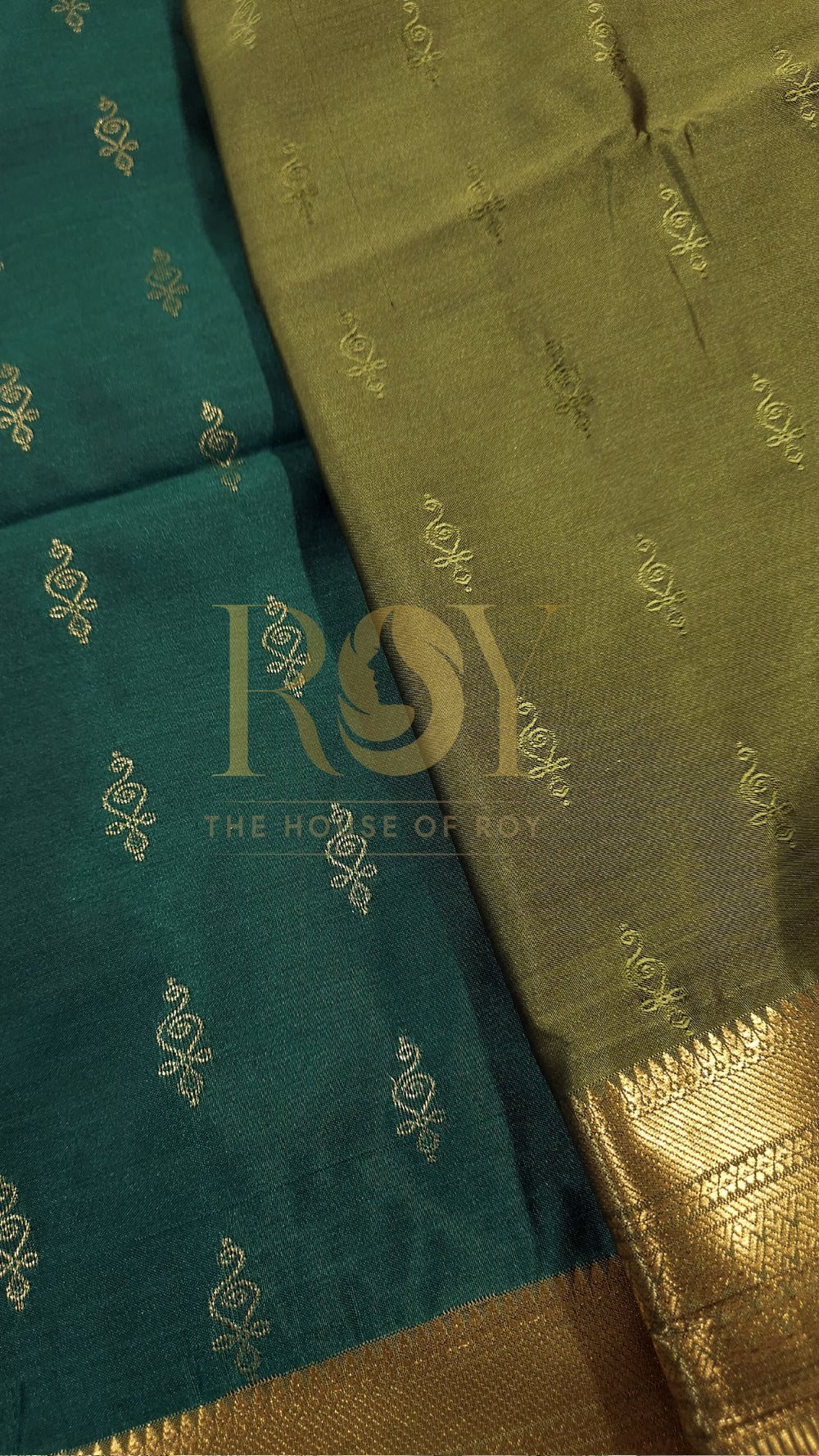 Dark Green 1000 Butta Soft Silk Saree
