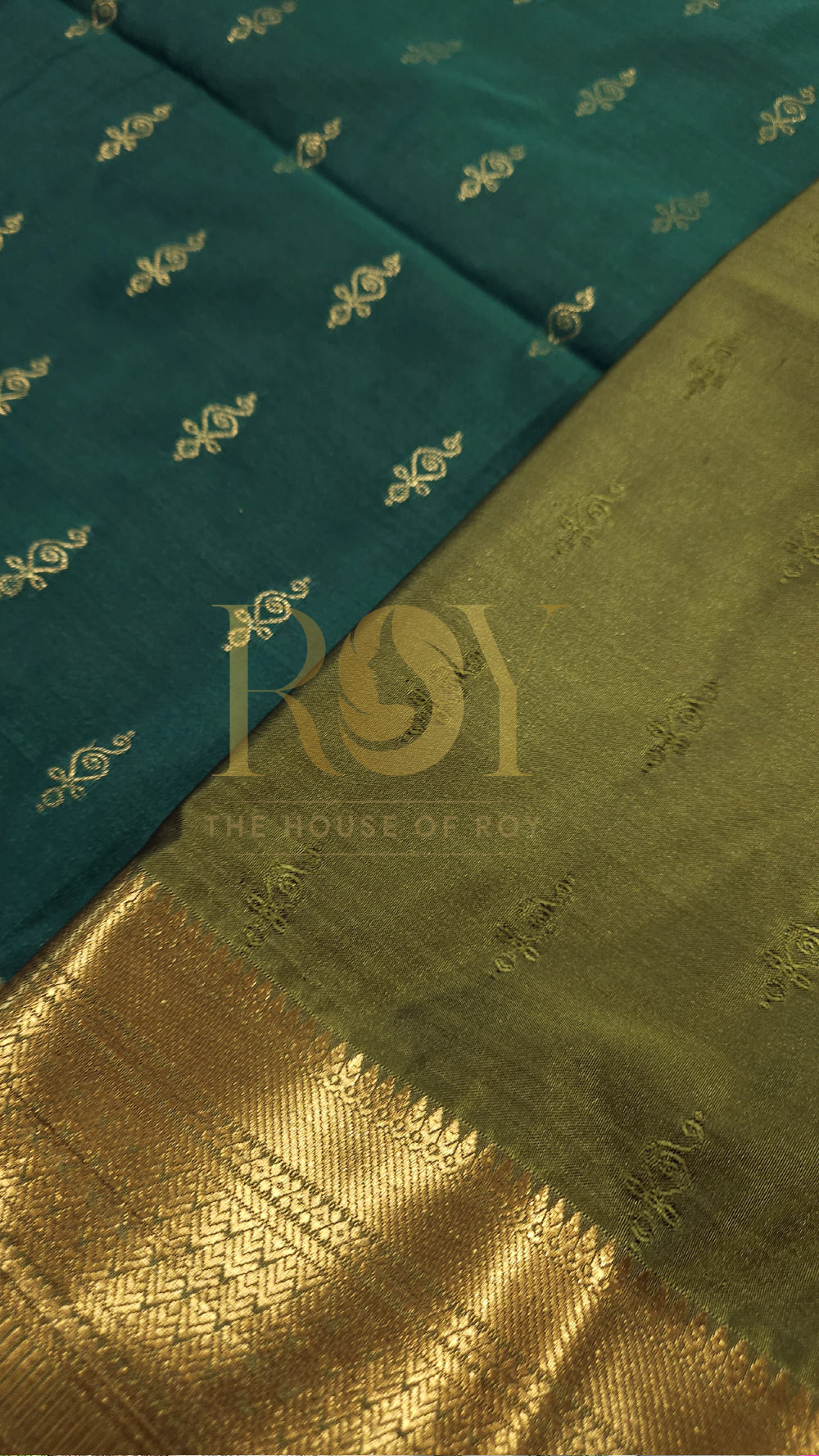 Dark Green 1000 Butta Soft Silk Saree