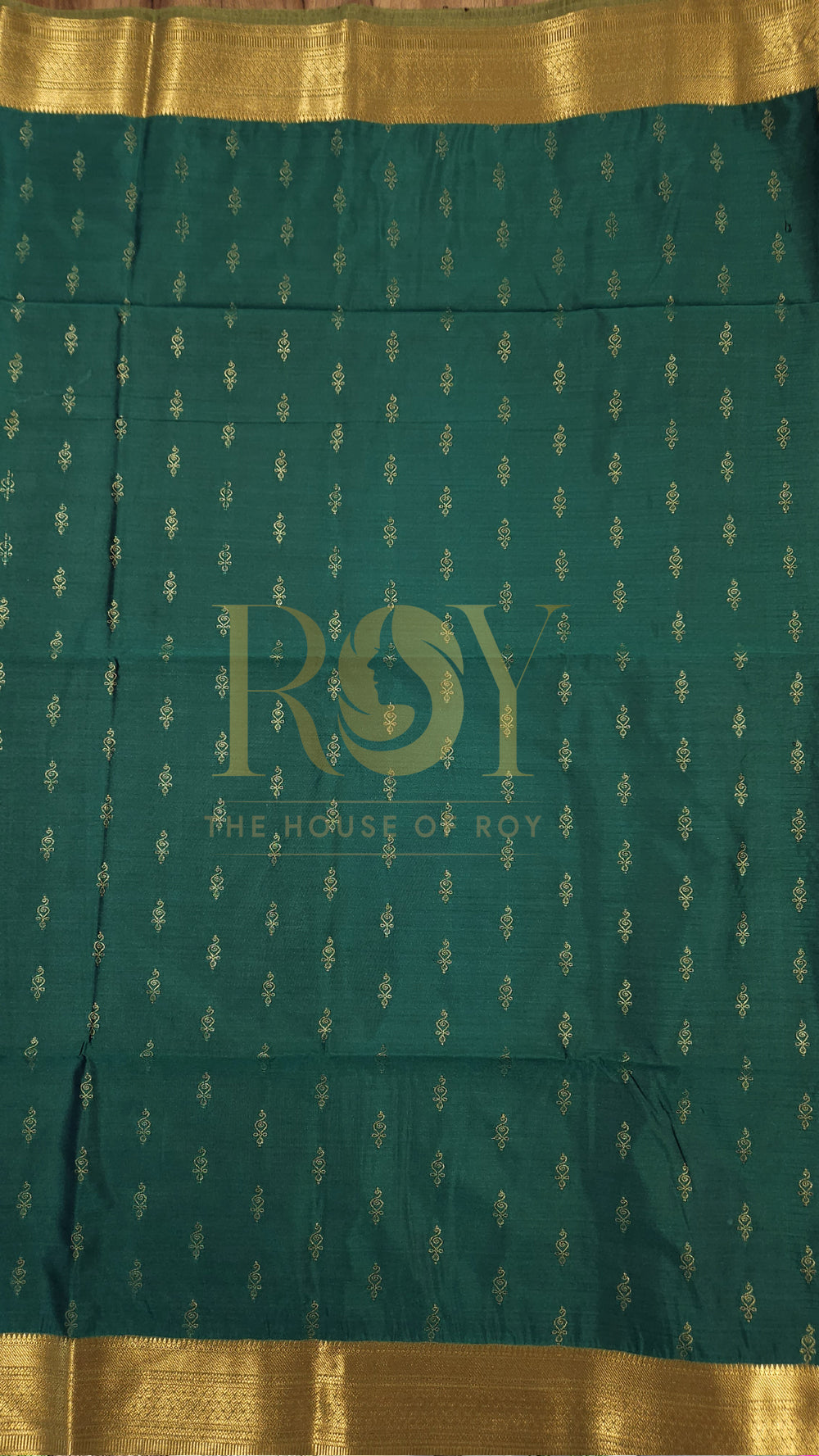 Dark Green 1000 Butta Soft Silk Saree