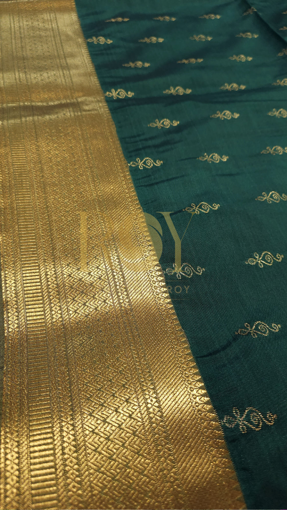 Dark Green 1000 Butta Soft Silk Saree