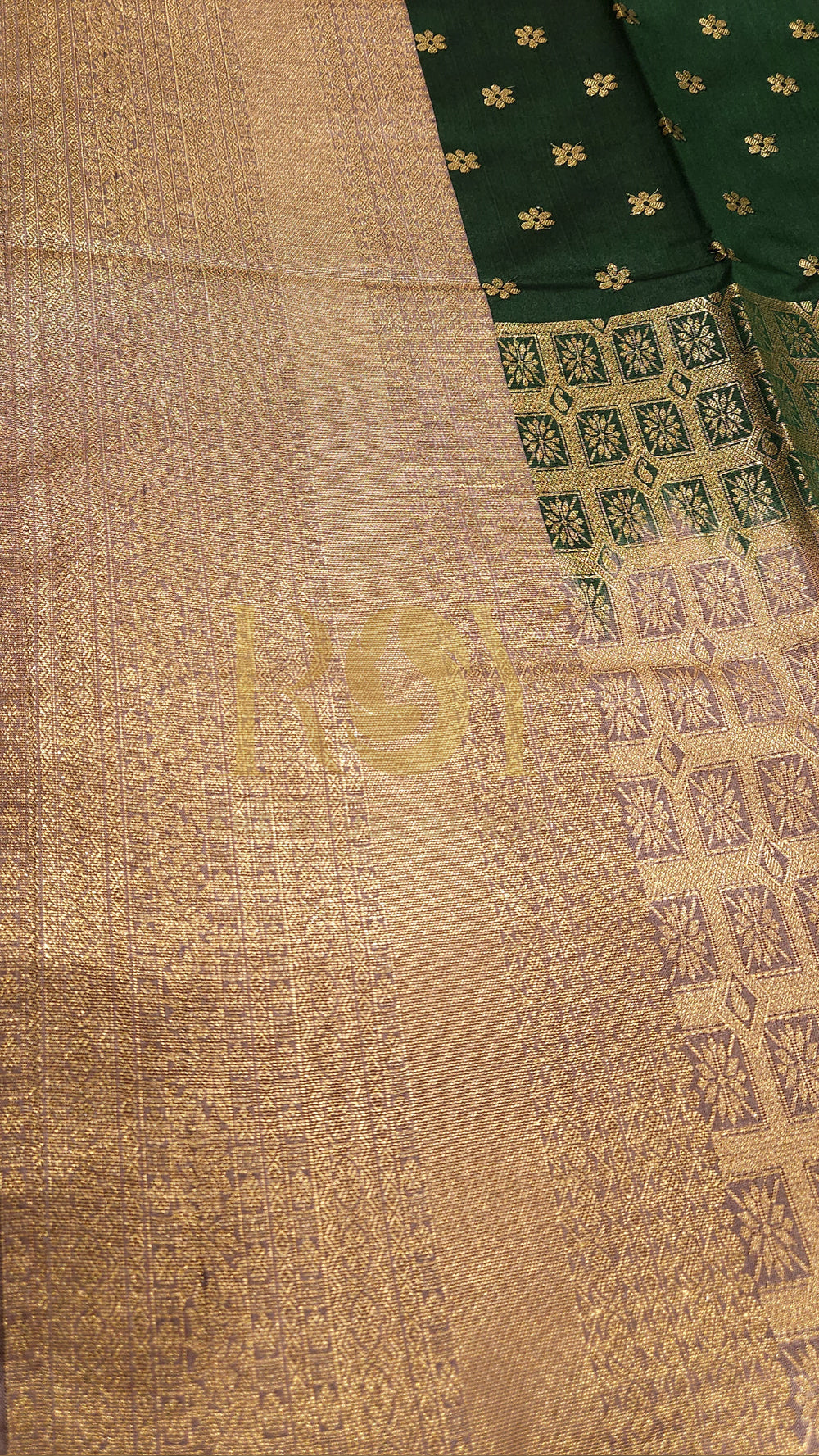 Dark Green Mix Soft Silk Saree