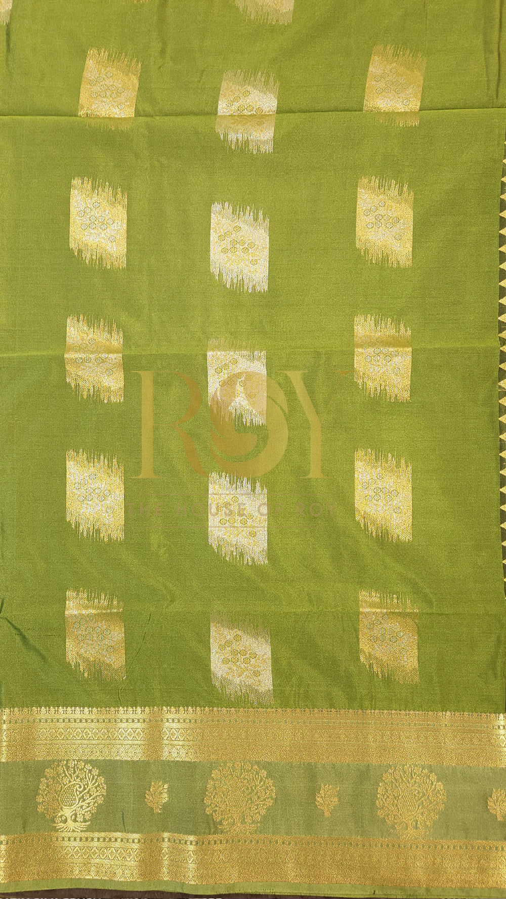 Deep Pista Green Retta Petta Soft Silk Saree