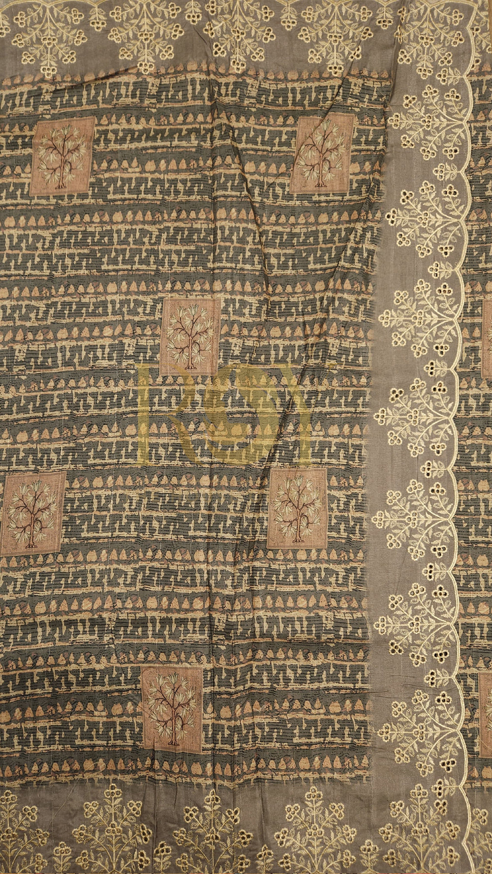 Tussar Silk Deep Grey Saree