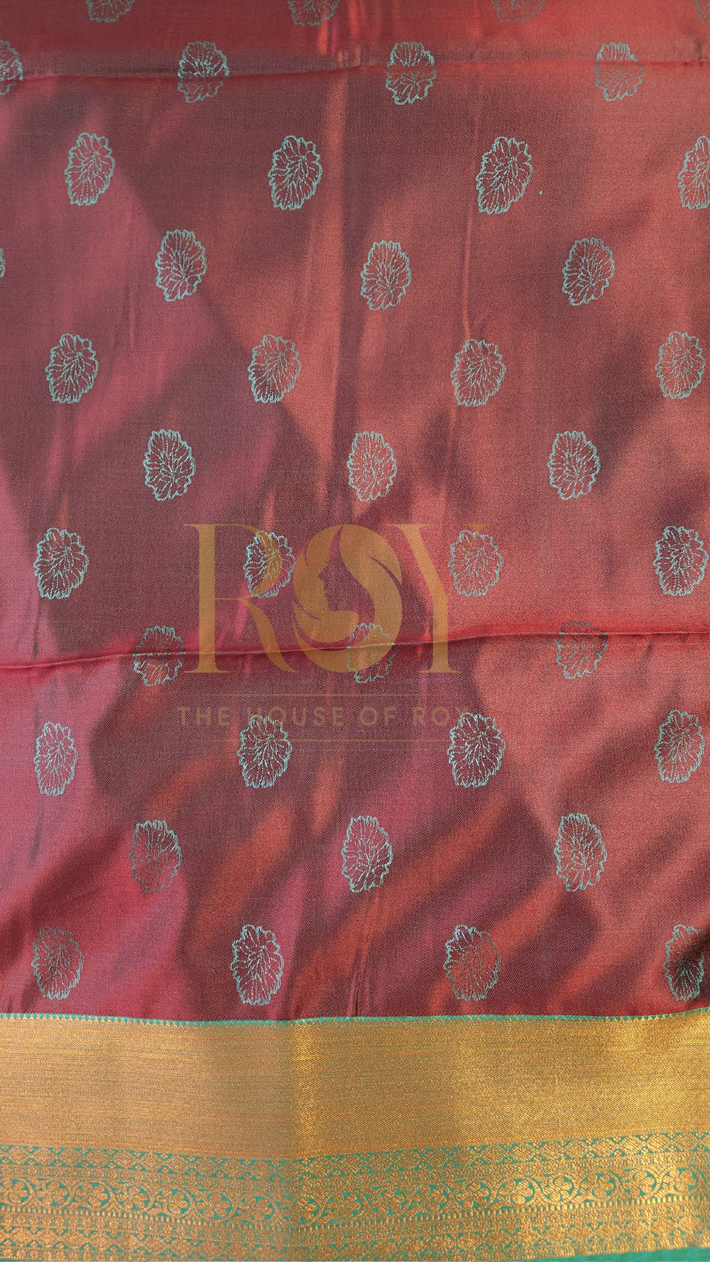 Deep maroon kodi brocade silk saree