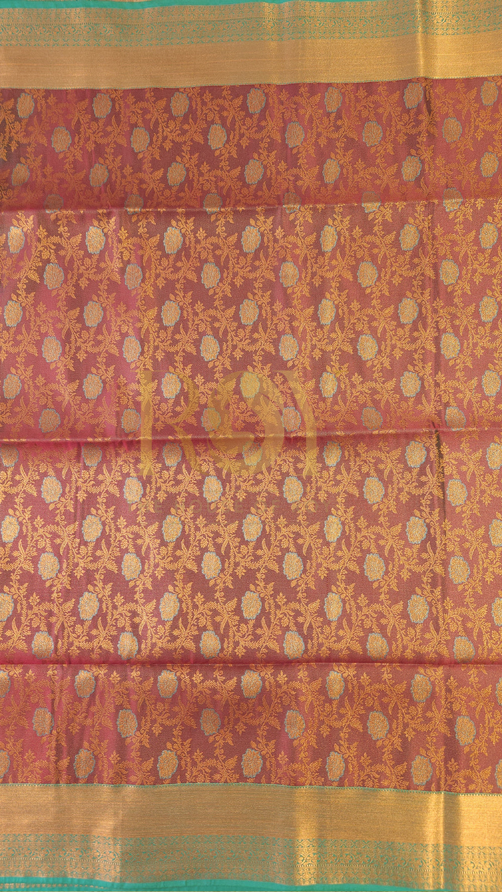 Deep maroon kodi brocade silk saree