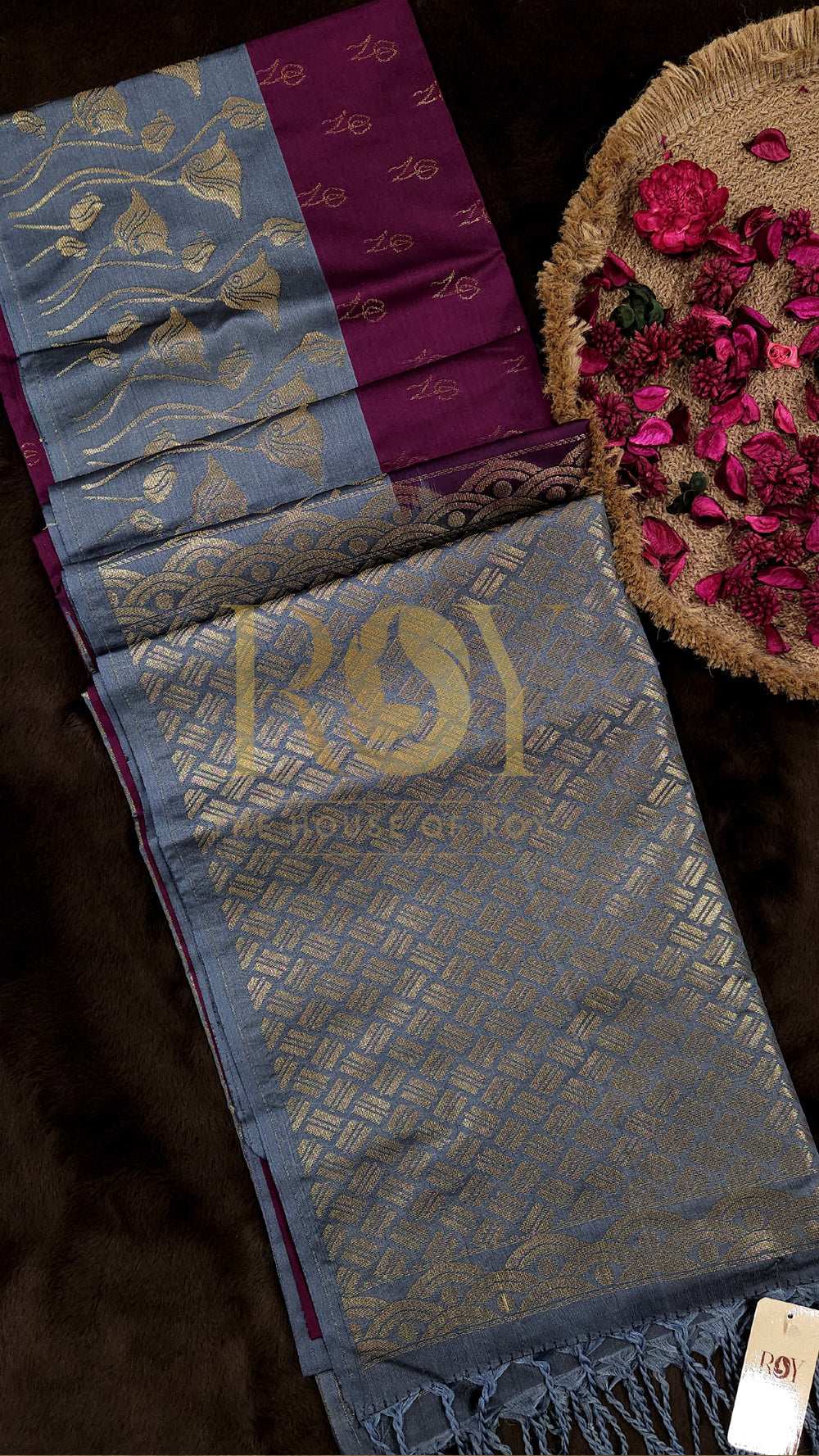 Deep Wine Fancy Border Soft Silk Saree