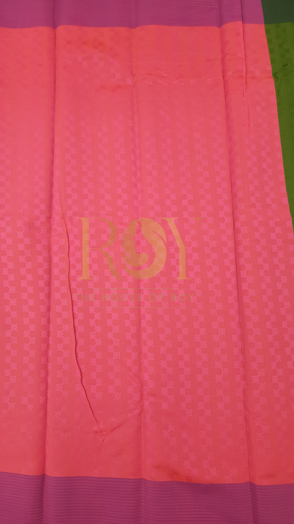Embossed Silk cotton Saree Leaf green