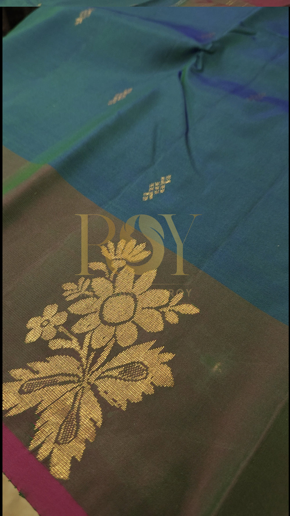 Emerald Dual-Toned Pure Arani Silk Saree