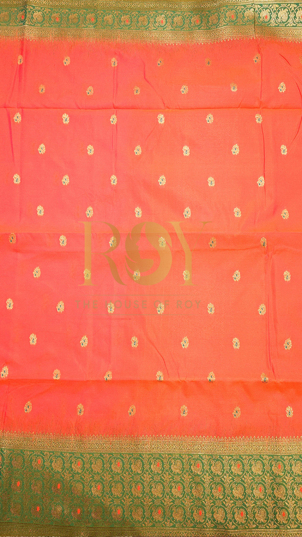 Fanta orange with jade green mix soft silk