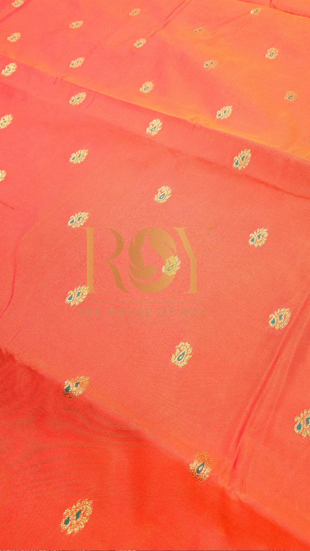 Fanta orange with jade green mix soft silk