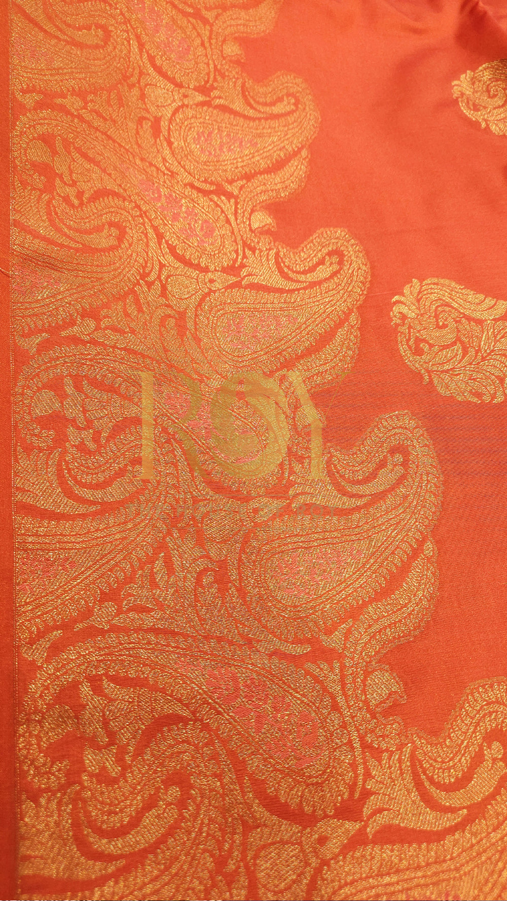 Fanta Orange Fancy Border Soft Silk Saree