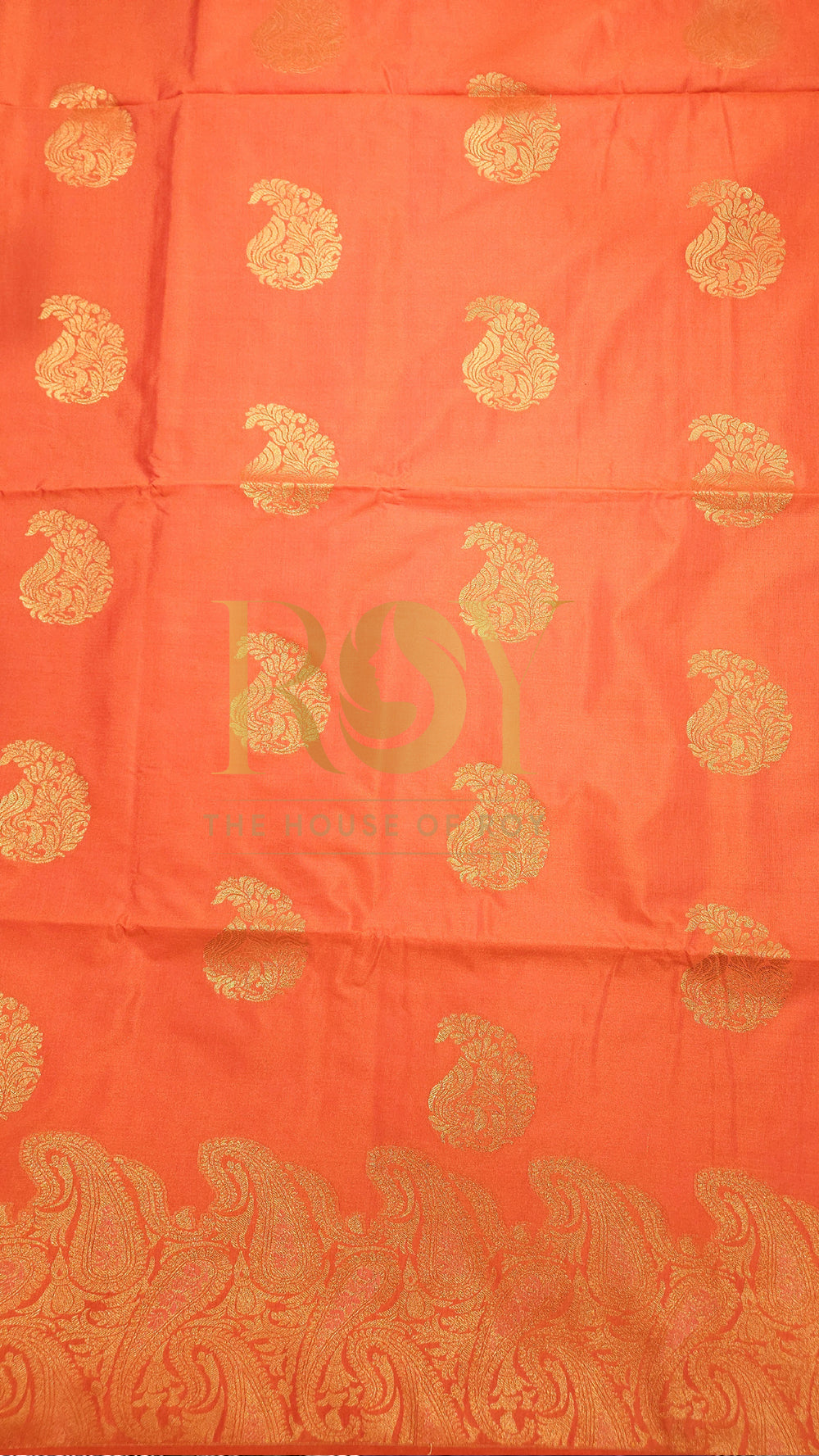Fanta Orange Fancy Border Soft Silk Saree