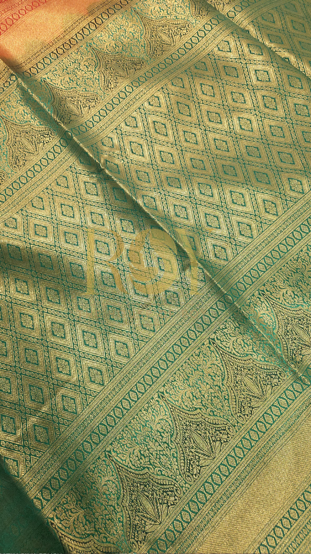Fiery Orange Luxury Brocade Soft Silk Saree